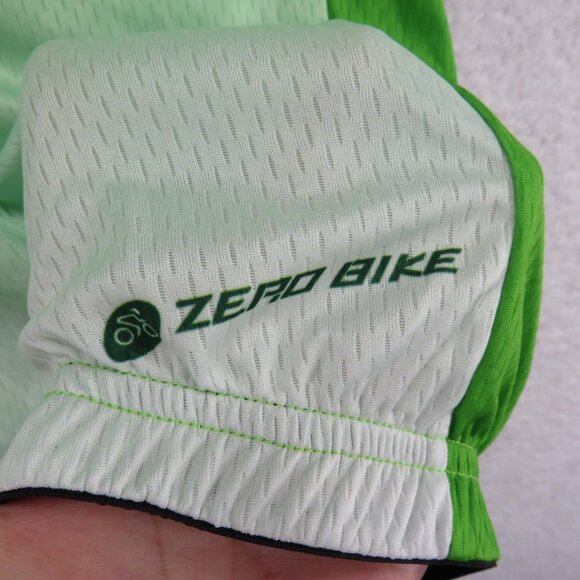 Zero Bike Cycling Jersey Mens Small Green Half Zip Short Sleeve 3 Rear Pockets - Picture 4 of 9